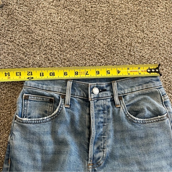 Aritzia Denim Forum The Yoko High Rise Slim Jeans Raw Hem Size 24 - Picture 14 of 14